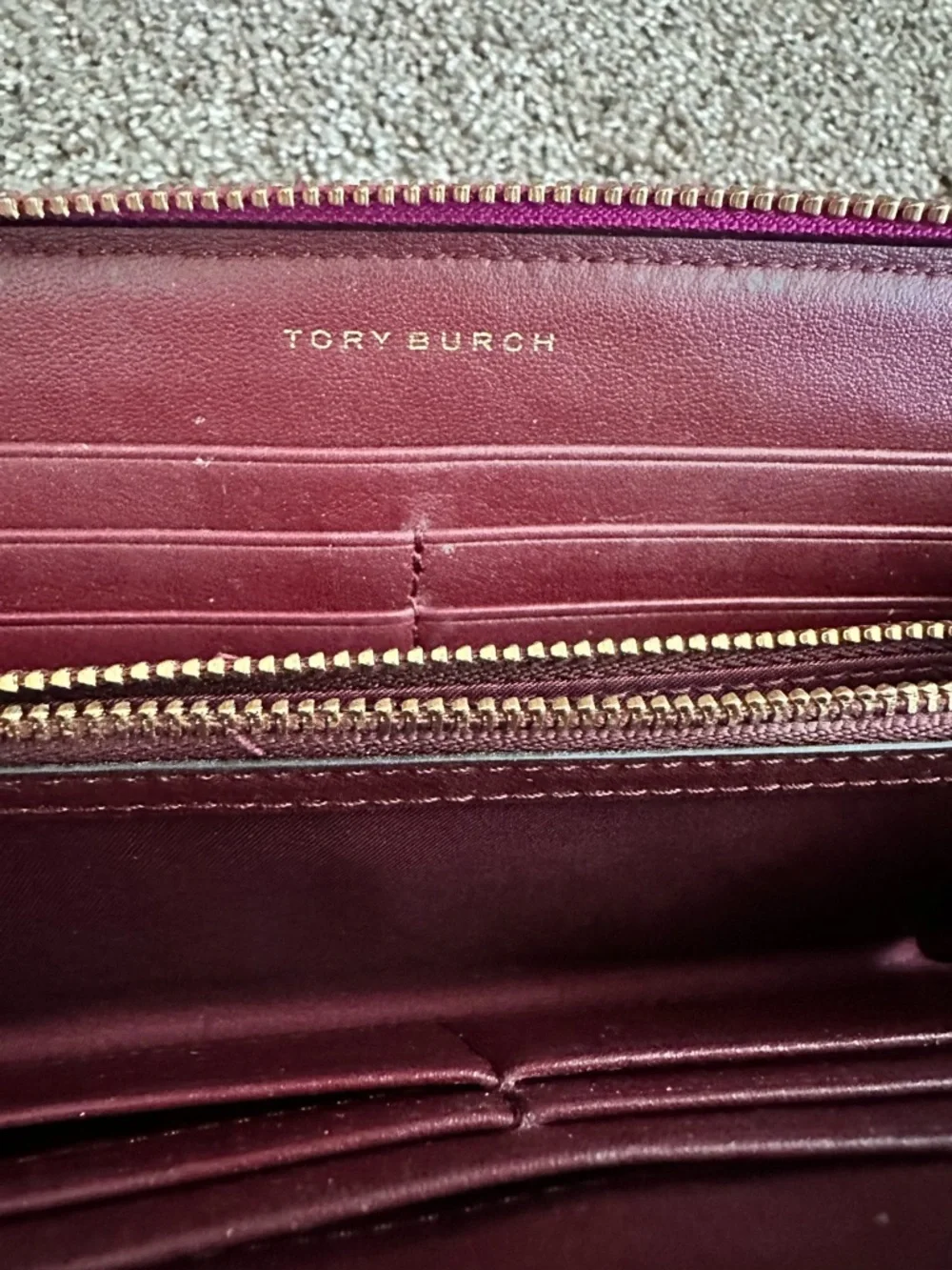 Tory Burch Robinson Patent Leather Zip Around Continental Wallet
